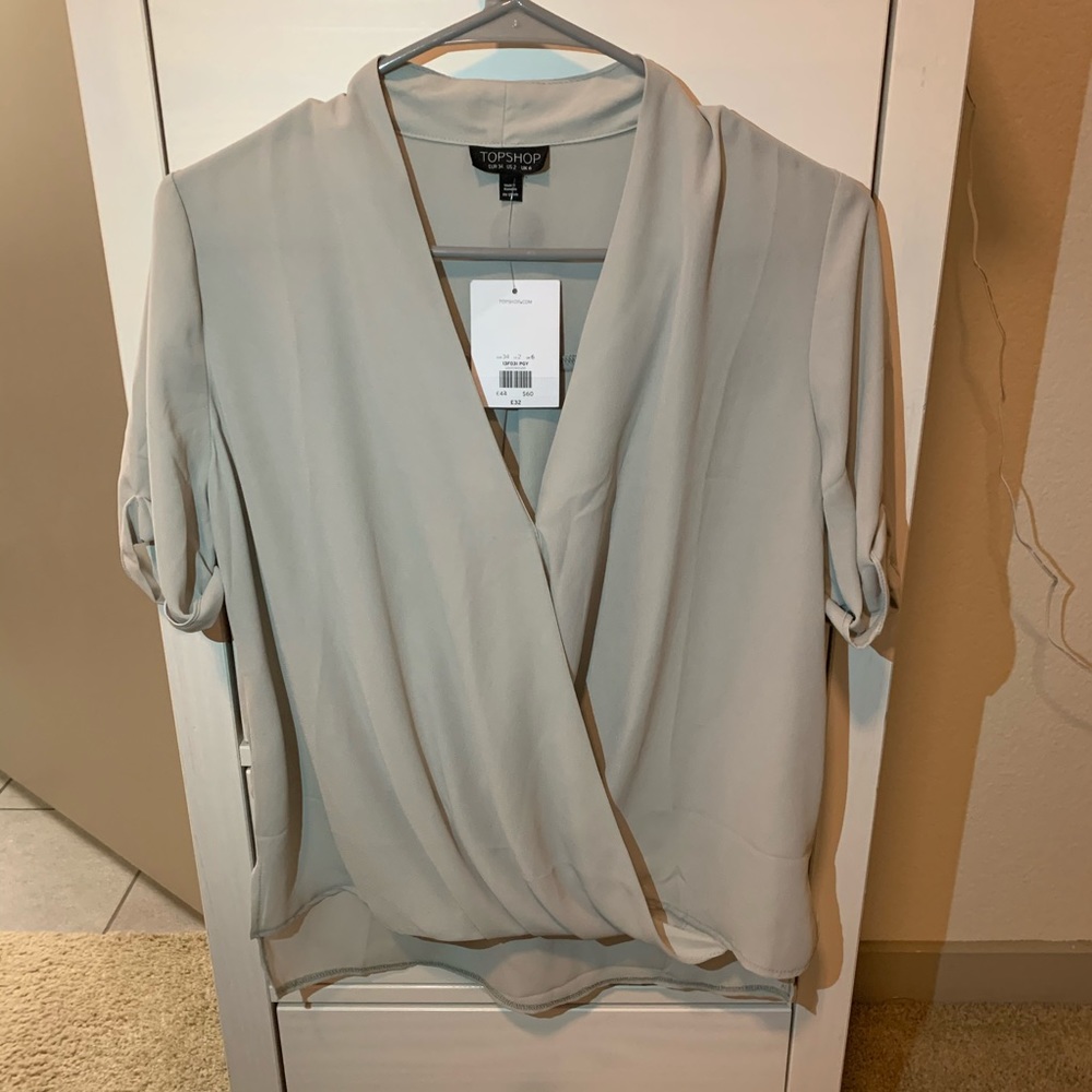 Top shop gray blouse